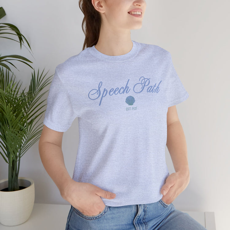 speech path clam short sleeve tee