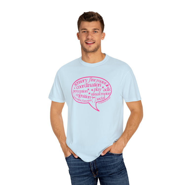 OT pink scope bubble comfort colors tee