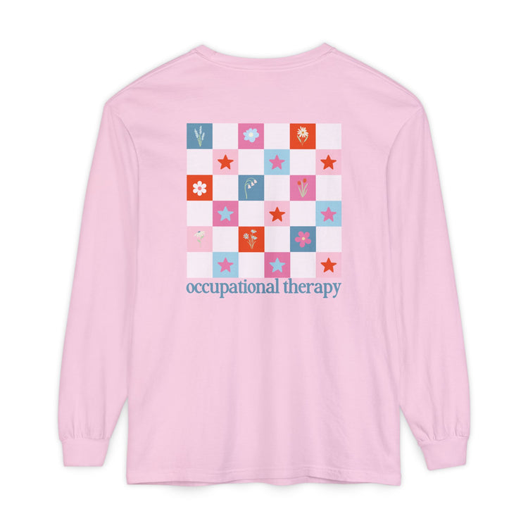 bloom in OT front/back comfort colors long sleeve tee