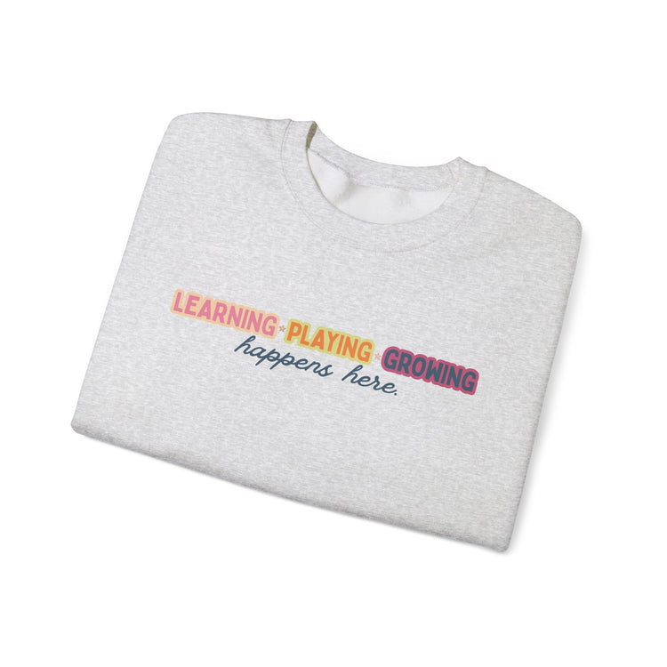 learning playing growing crewneck