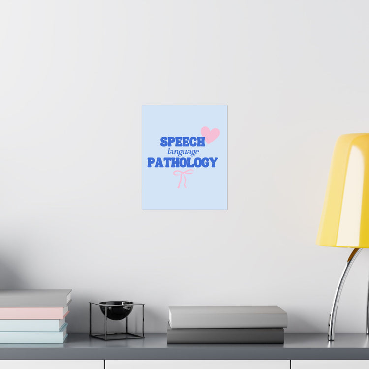 speech language pathology hearts + bow wall poster