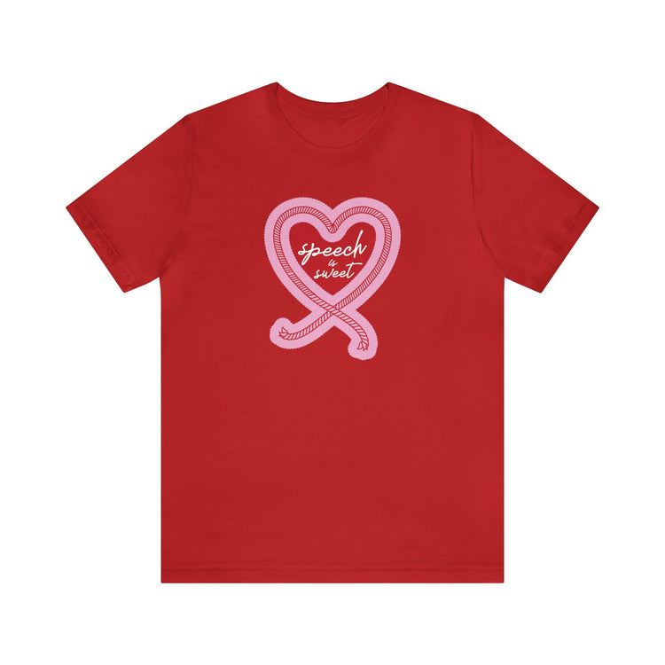 speech is sweet rope heart short sleeve tee