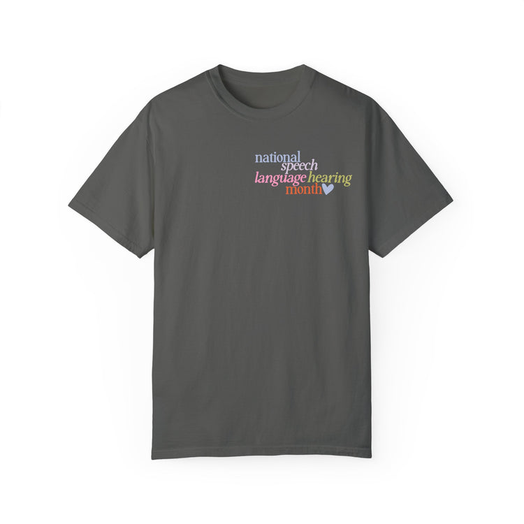 NSLHM heart colorful comfort colors tee