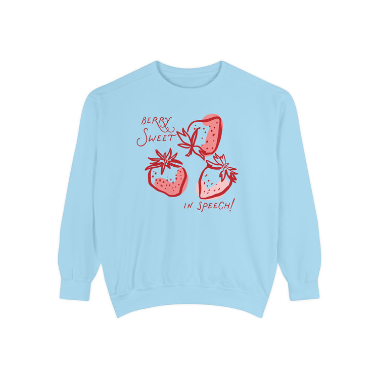 strawberry speech comfort colors crewneck