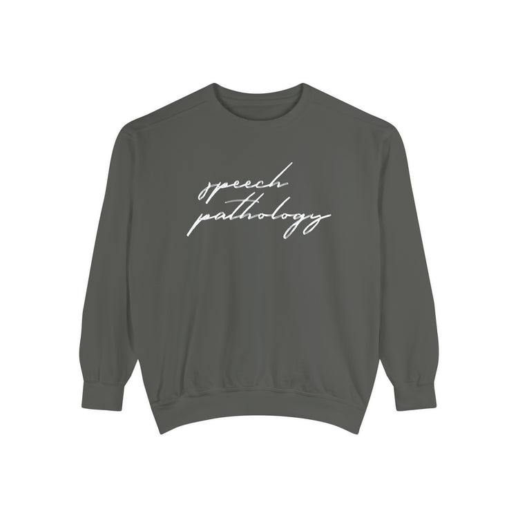 speech pathology simple cursive comfort colors crewneck