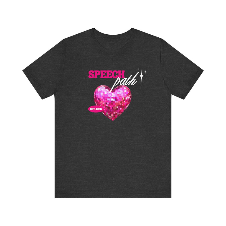 speech path disco heart tee