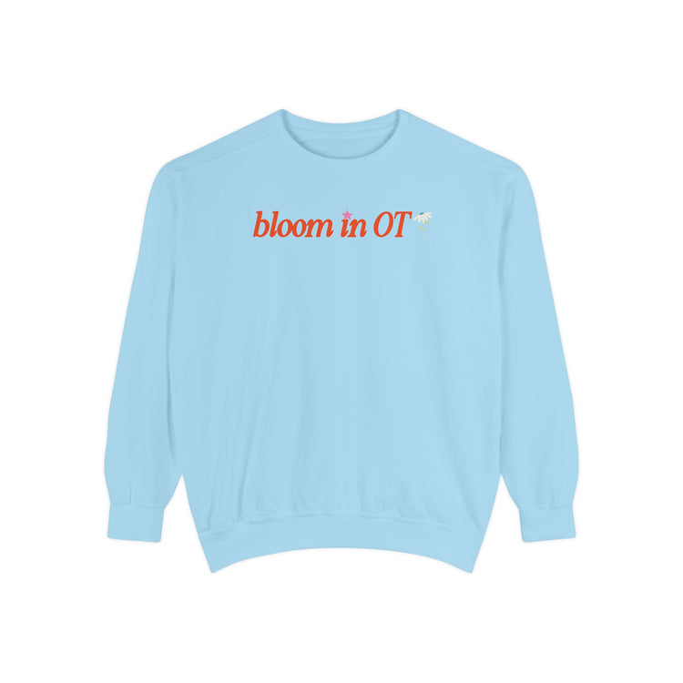 bloom in OT front/back comfort colors crewneck