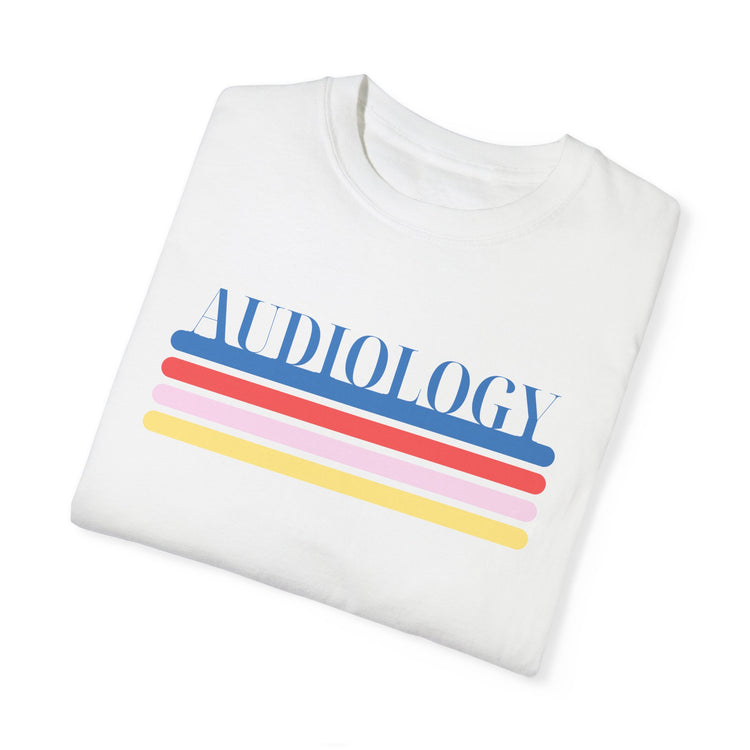 colorful lines audiology comfort colors tee
