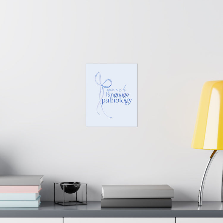 blue bow speech language pathology wall poster