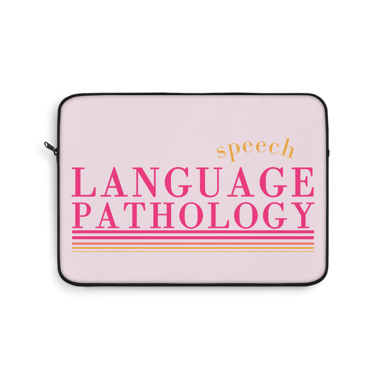 speech pathology pink lines laptop sleeve