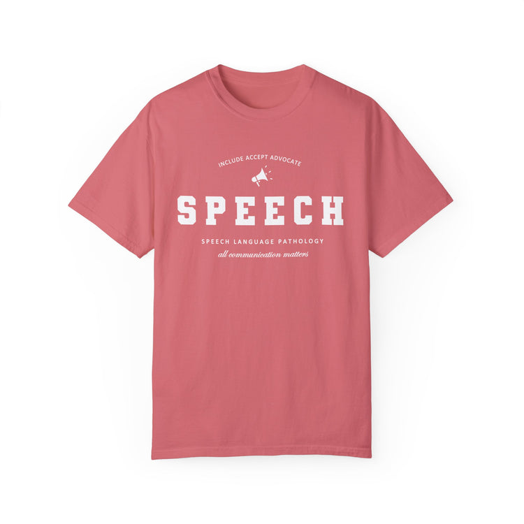 SPEECH varsity simple comfort colors tee