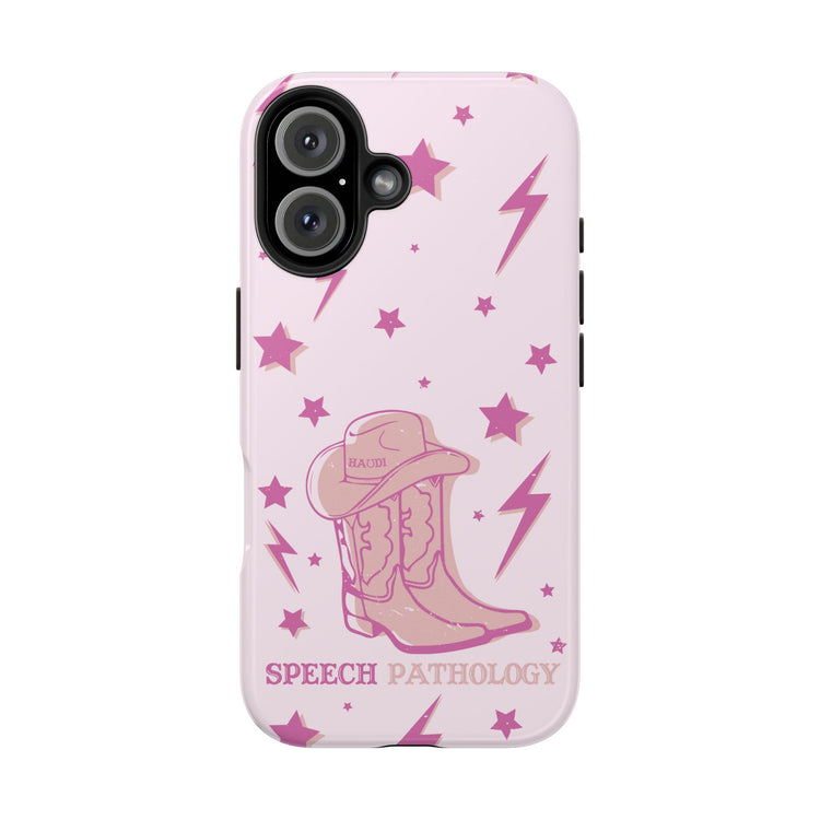 speech pathology cowboy boots howdy iPhone case