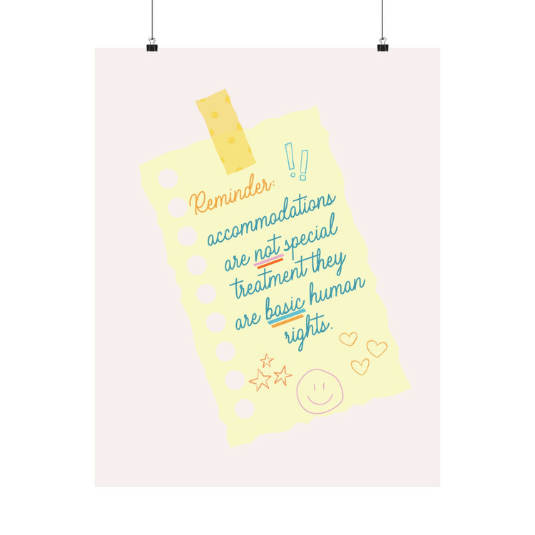 accommodations right wall poster