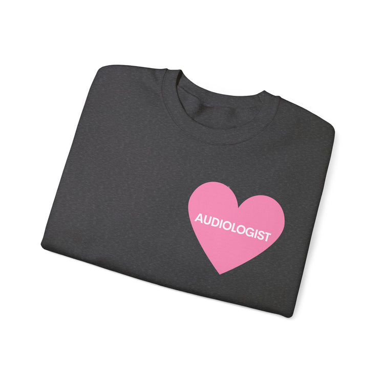 pink heart audiology crewneck