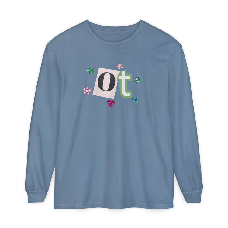 OT newspaper gem comfort colors long sleeve tee