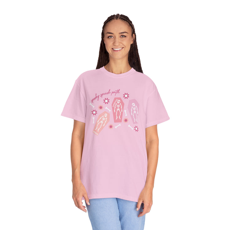 spooky speech skeleton bones comfort colors tee