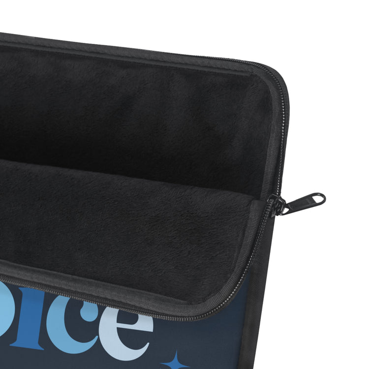 blue everyone deserves a voice laptop sleeve
