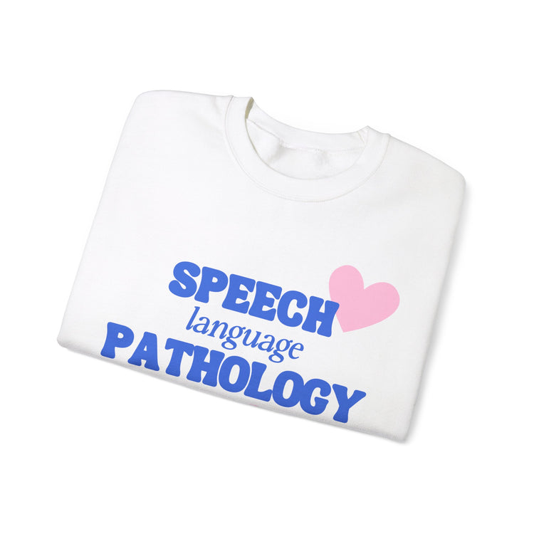 speech language pathology bow + heart crewneck