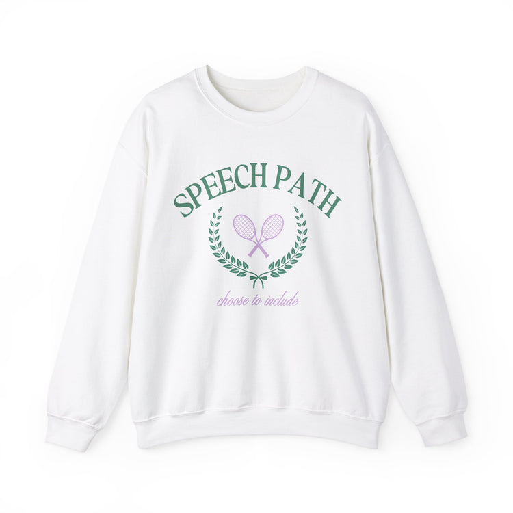 speech path crest tennis crewneck