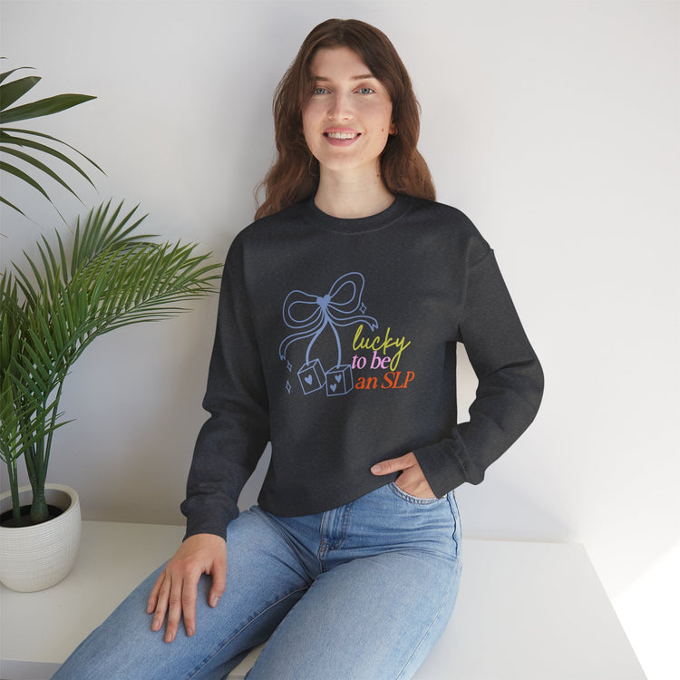 lucky to be an SLP dice crewneck