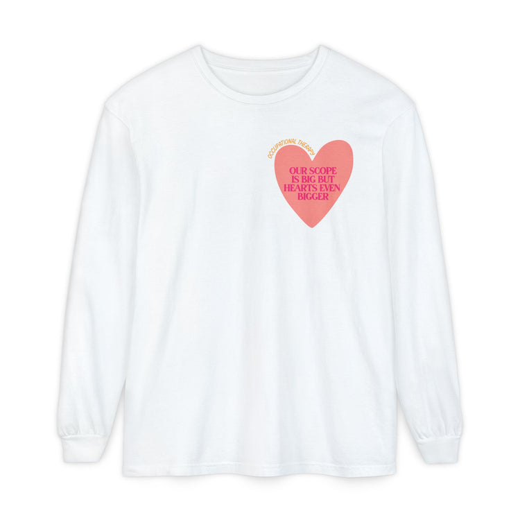 OT big scope heart comfort colors long sleeve tee