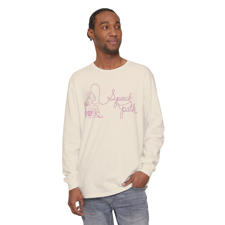 cowgirl speech path comfort colors long sleeve tee