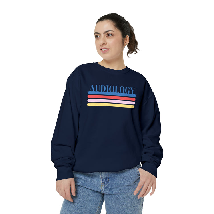 colorful lines audiology comfort colors crewneck