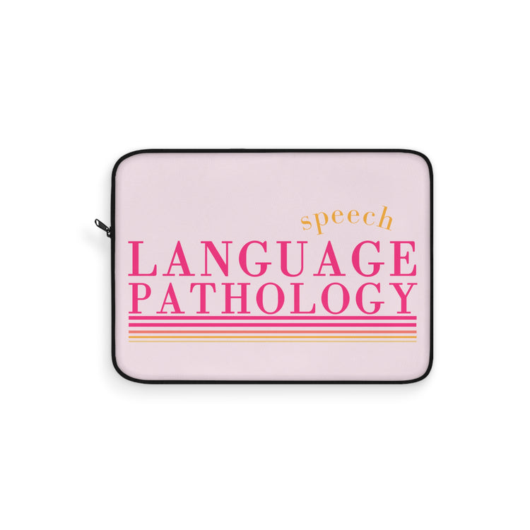speech pathology pink lines laptop sleeve