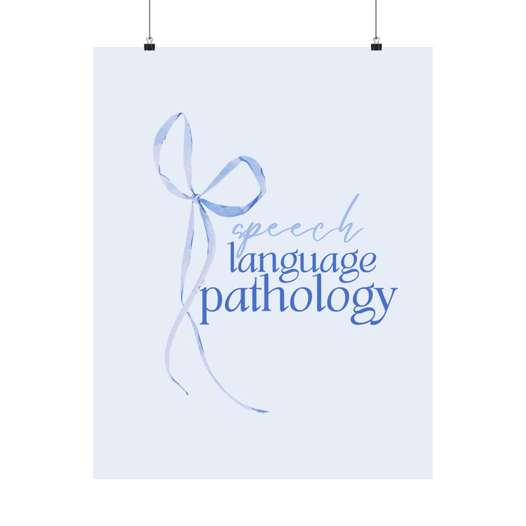blue bow speech language pathology wall poster