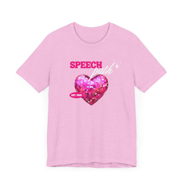 speech path disco heart tee