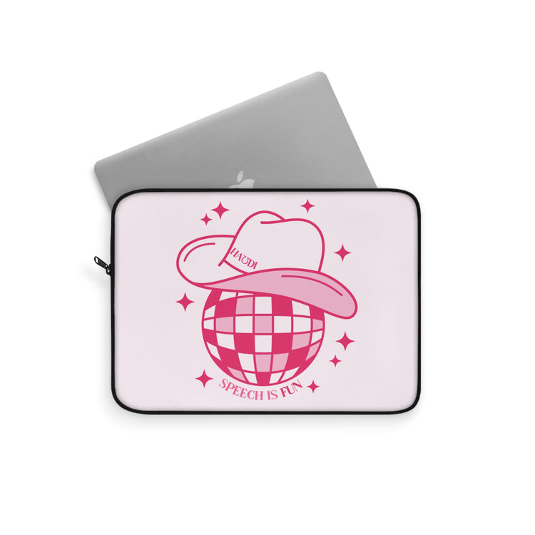 speech is fun disco laptop sleeve