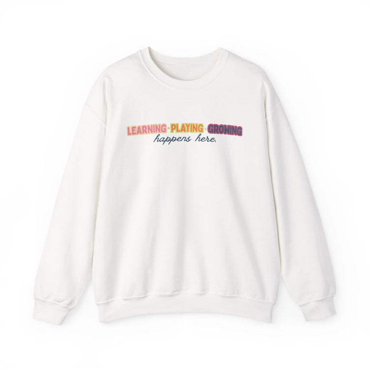 learning playing growing crewneck