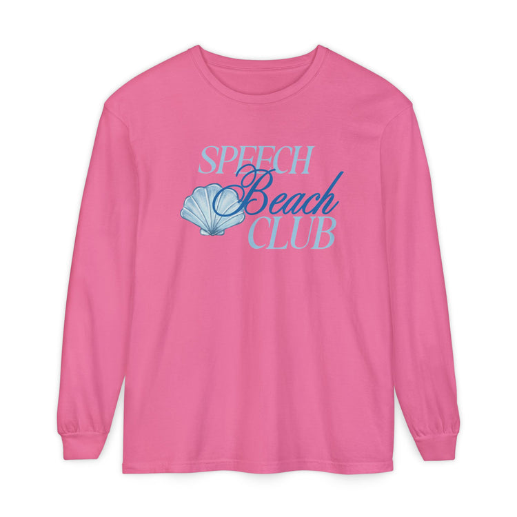 speech beach club shell comfort colors long sleeve tee