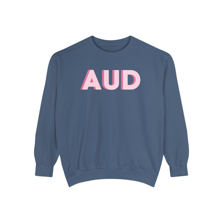 pink AUD audiology comfort colors crewneck