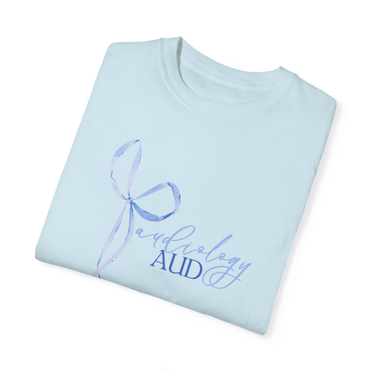 blue bow audiology comfort colors tee