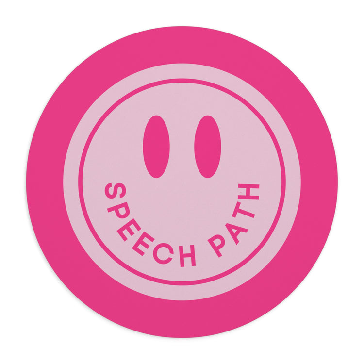 speech path smiley mouth pink mouse pad