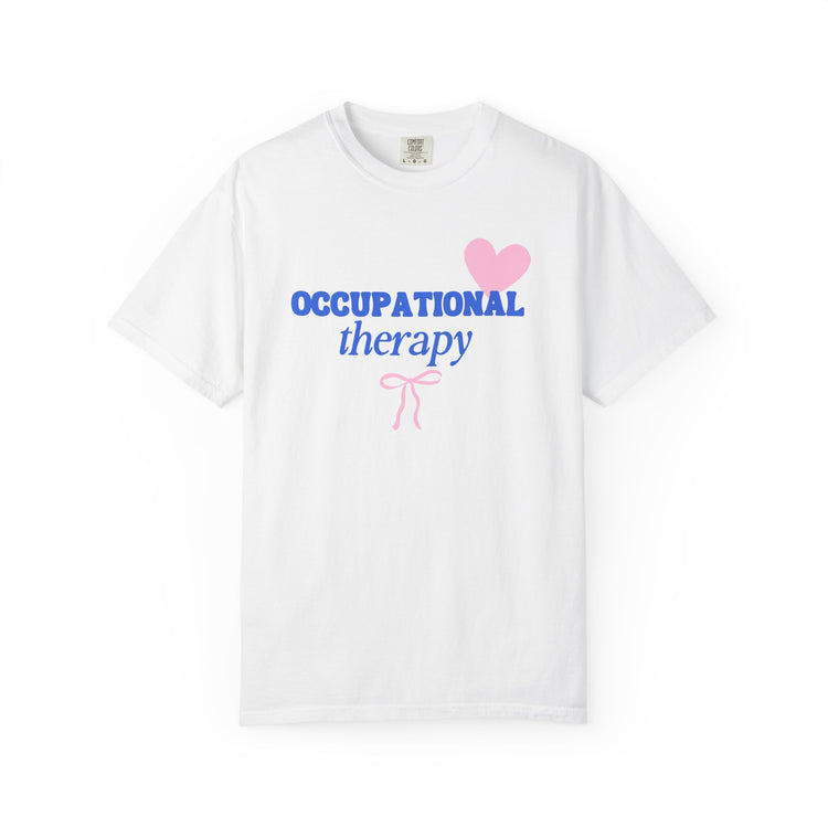 OT heart + bow comfort colors tee