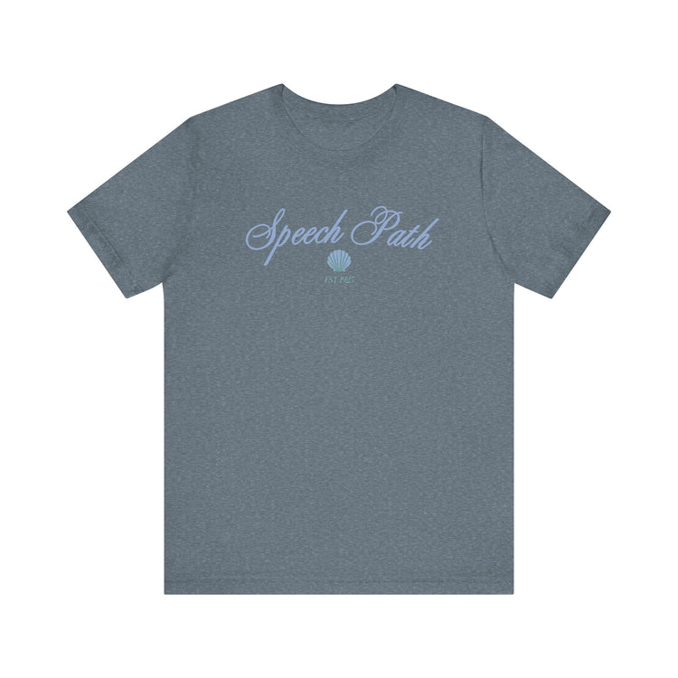 speech path clam short sleeve tee