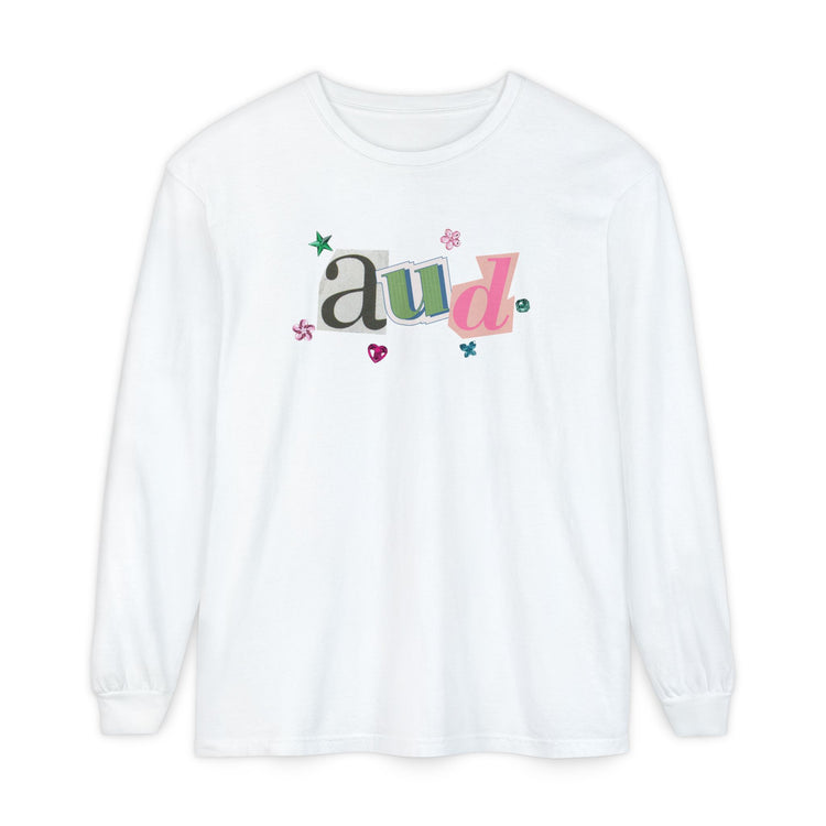 AUD newspaper gem comfort colors long sleeve tee