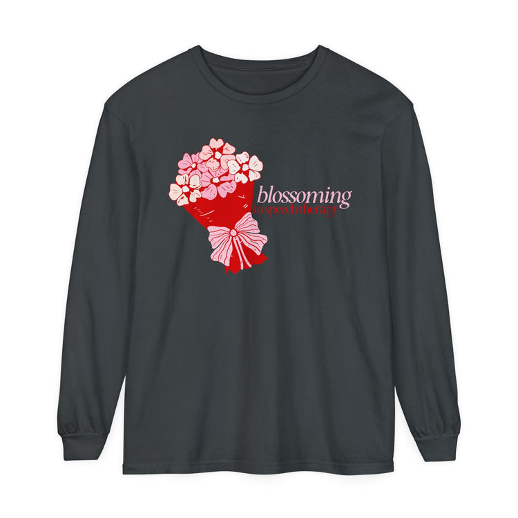 blossoming in speech flowers long sleeve tee