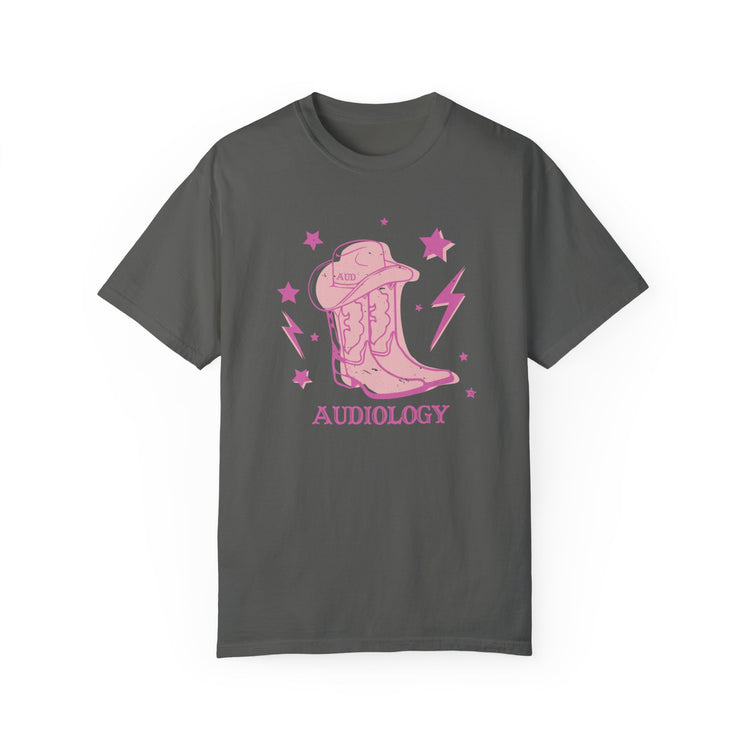 cowboy boots audiology comfort colors tee