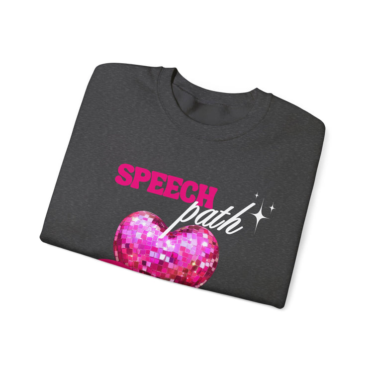 speech path disco heart crewneck