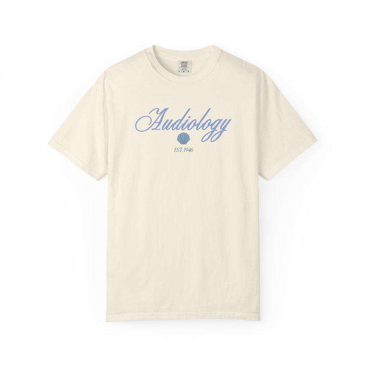 audiology clam est. 1946 comfort colors tee