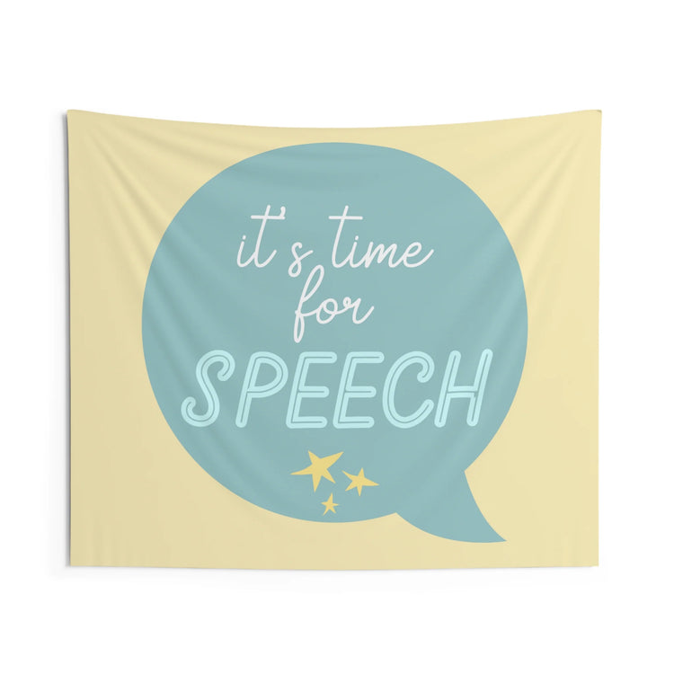 time for speech blue wall tapestry 50x60 (sample sale)