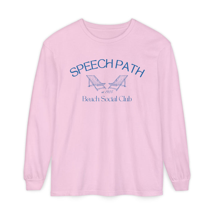 speech path beach chairs comfort colors long sleeve tee
