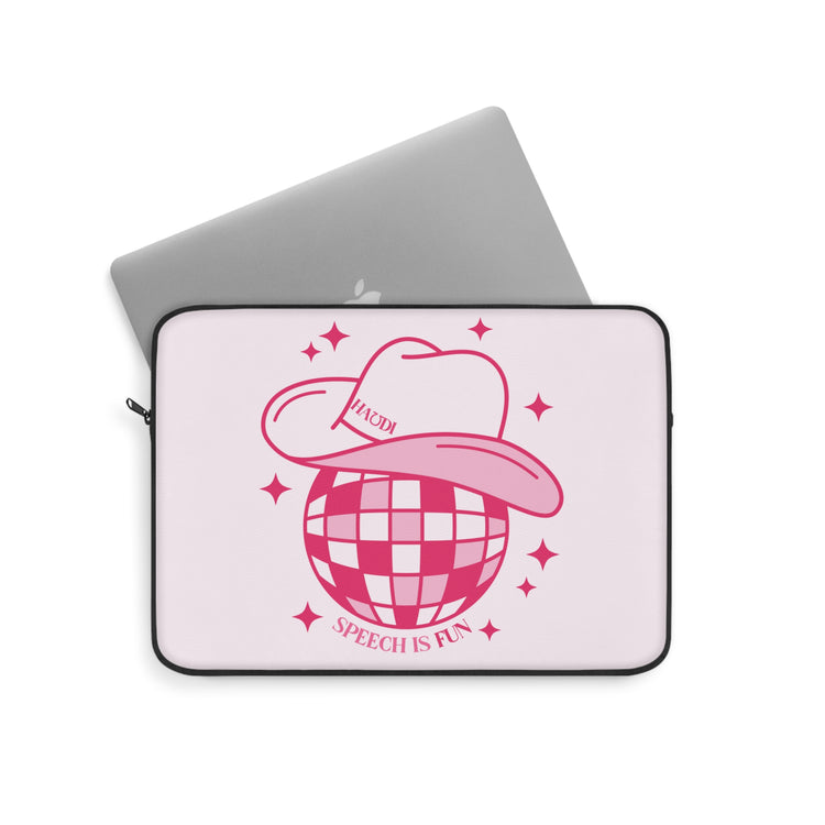 speech is fun disco laptop sleeve