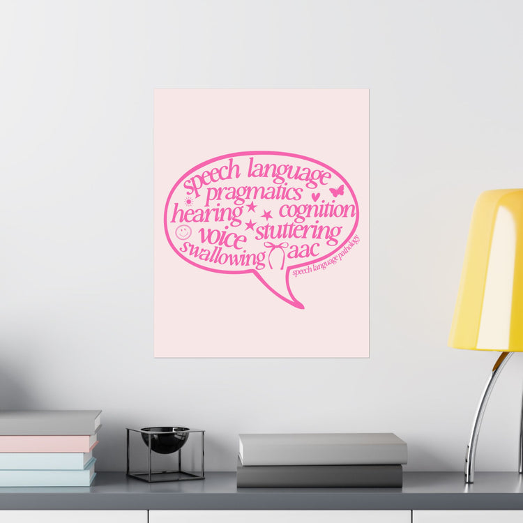 speech scope pink bubble wall poster