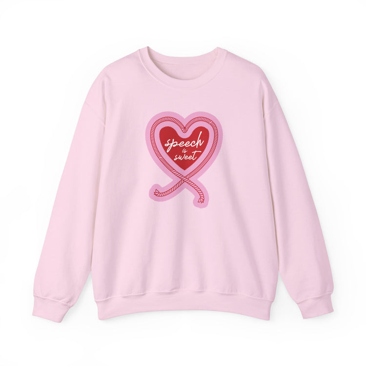 speech is sweet rope heart crewneck
