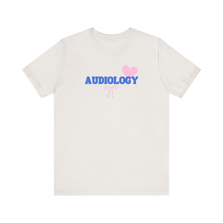 audiology heart + bow short sleeve tee