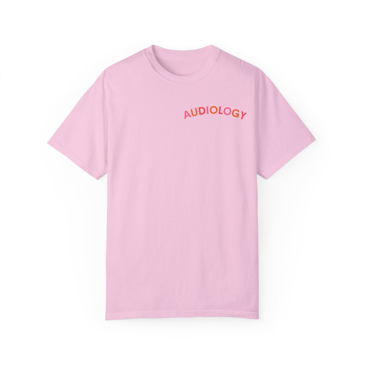 colorful audiology arch comfort colors tee
